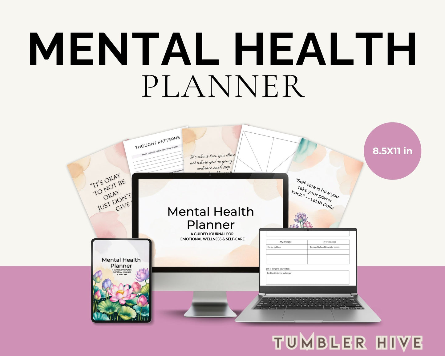 Mental Health Planner + Coloring Book