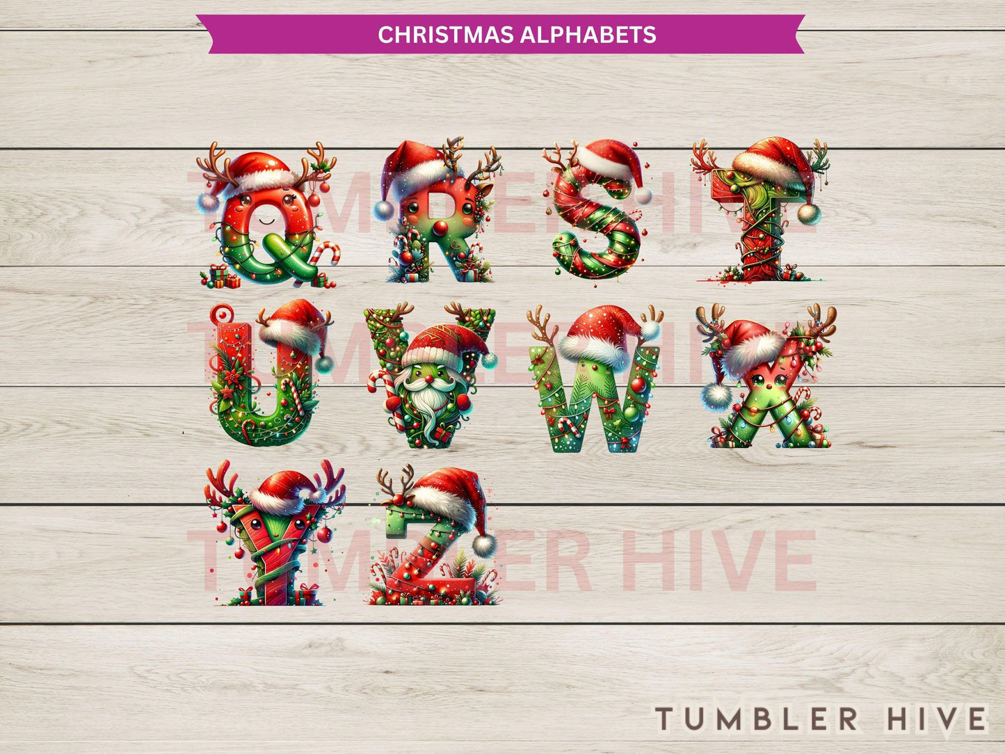 Santa Hat Christmas Alphabet Tumbler Wrap Mugs Christmas Ornament Keepsake Commercial Use Allowed PNG, Clipart downloads