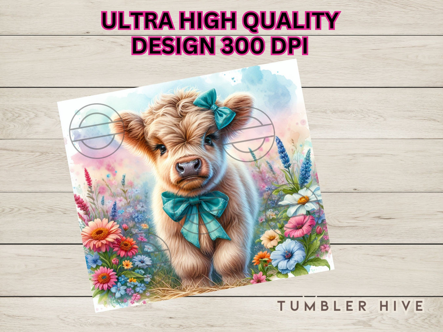Baby Highland Cow Tumbler Wrap, 20 oz Skinny Sublimation Tumbler Design, Cute Highland Print Sublimation Design Png, Tumbler Png Downloads