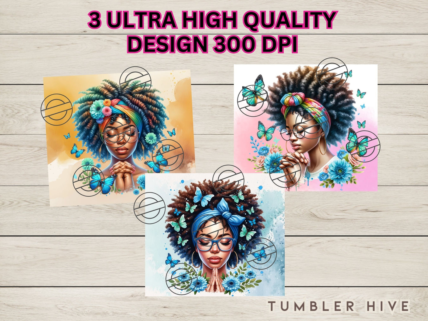 3 Set Praying Woman Bundle Tumbler Wrap, 20 oz Skinny Sublimation Tumbler Design, Christian Print Sublimation Design Png, Tumbler Png Downloads