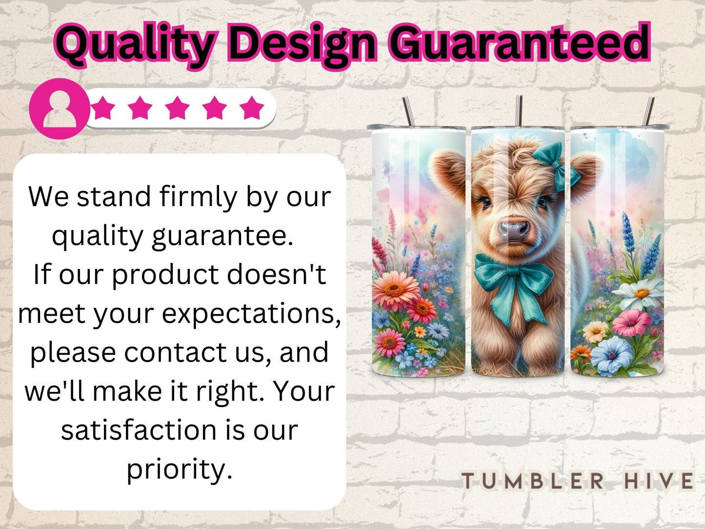 Baby Highland Cow Tumbler Wrap, 20 oz Skinny Sublimation Tumbler Design, Cute Highland Print Sublimation Design Png, Tumbler Png Downloads