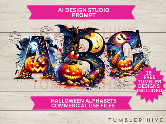 Halloween Alphabet Bundle Tumbler Wrap Mugs Thanksgiving Ornament Keepsake Commercial Use Allowed PNG, Candy Corn Pumpkin Clipart downloads