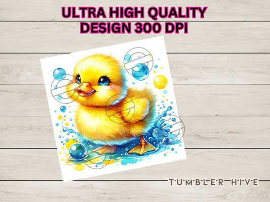 Baby Duckling Tumbler Wrap, 20 oz Skinny Sublimation Tumbler Design, Duckling Print Sublimation Design Png, Cute Duck Tumbler Png Downloads