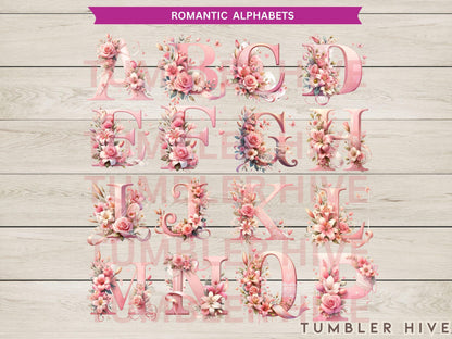 Romantic Pink Alphabet Tumbler Wrap Mugs Christmas Wedding Valentine Love Ornament Keepsake Commercial Use Allowed PNG, Clipart downloads