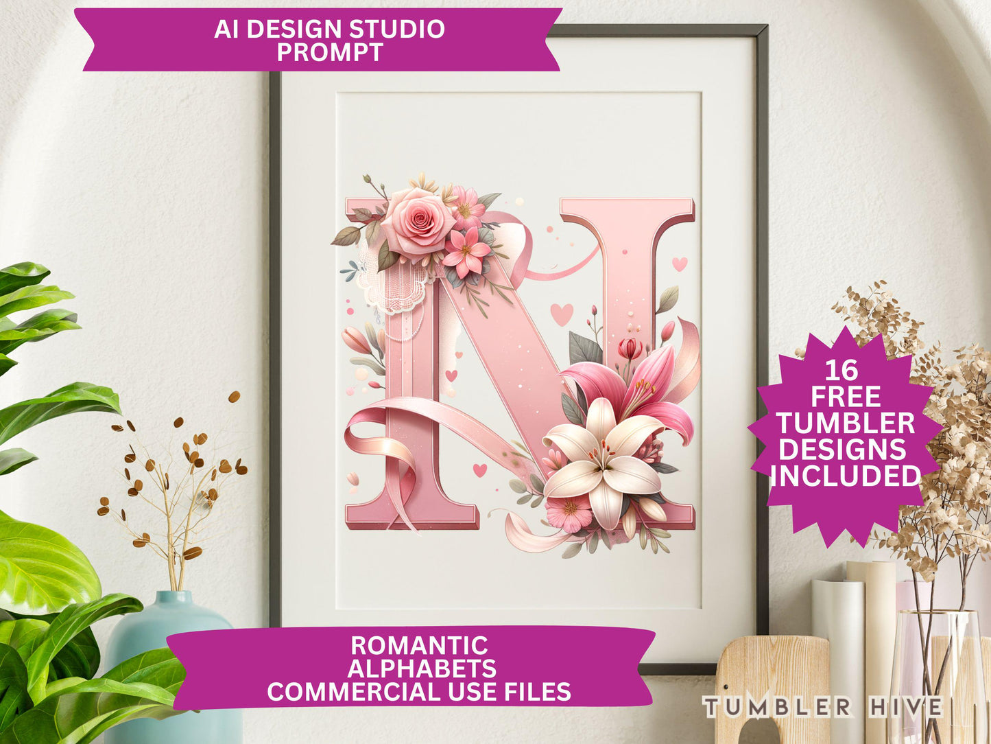 Romantic Pink Alphabet Tumbler Wrap Mugs Christmas Wedding Valentine Love Ornament Keepsake Commercial Use Allowed PNG, Clipart downloads