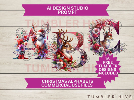 Christmas A to Z Alphabet Reindeer Festive Cards Tumbler Wrap Mugs Christmas Ornament Keepsake Commercial Use Allowed PNG, Clipart downloads