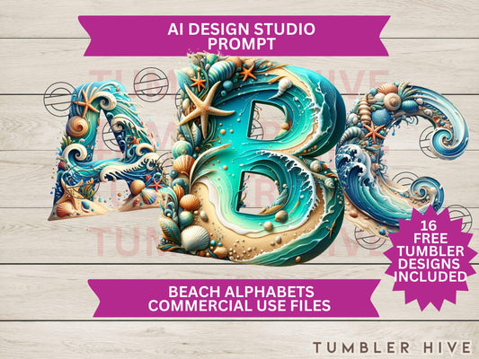 Beach Alphabet Tumbler Wrap Mugs Beach Sun Sand Summer Holiday Ornament Keepsake Commercial Use Allowed PNG, Clipart downloads