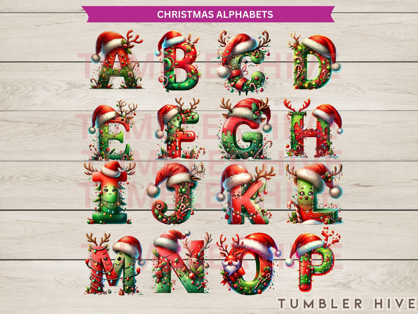 Santa Hat Christmas Alphabet Tumbler Wrap Mugs Christmas Ornament Keepsake Commercial Use Allowed PNG, Clipart downloads